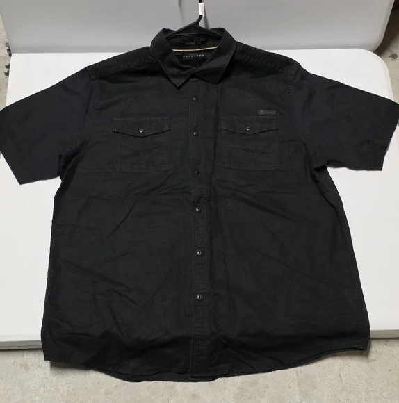 Sean John Black Casual Button Down Shirt-(Linen) - Picture 1 of 3